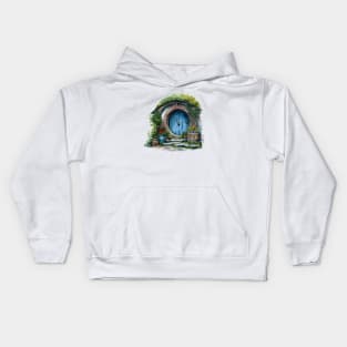 Beautiful Halfling Home in Watercolor - Fantasy Kids Hoodie